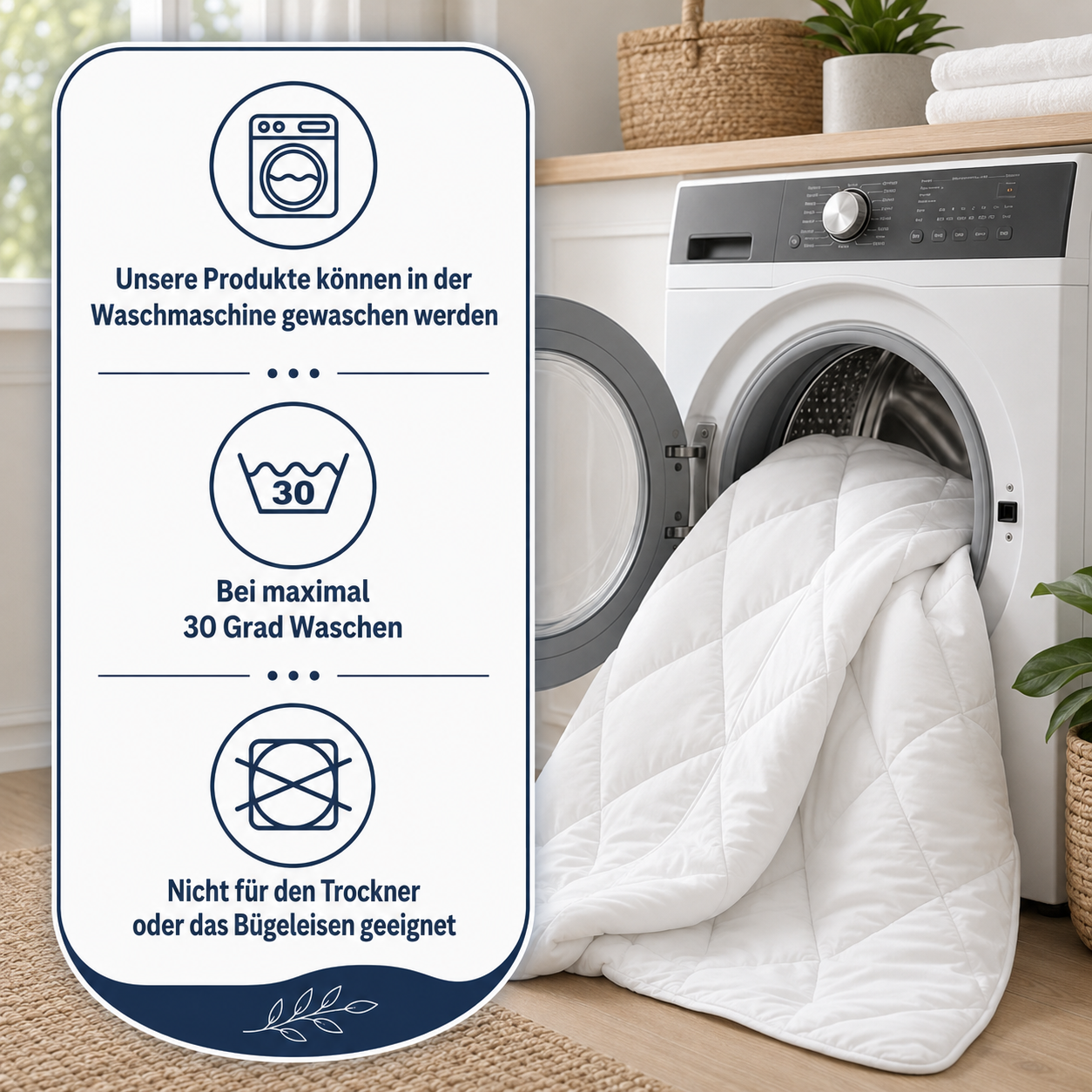 Premium Steppdecke – 4-Jahreszeiten, Doppelseitig, Hypoallergen