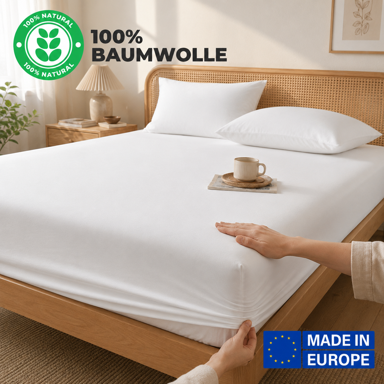 Premium Spannbettlaken 100 % Baumwolle Jersey