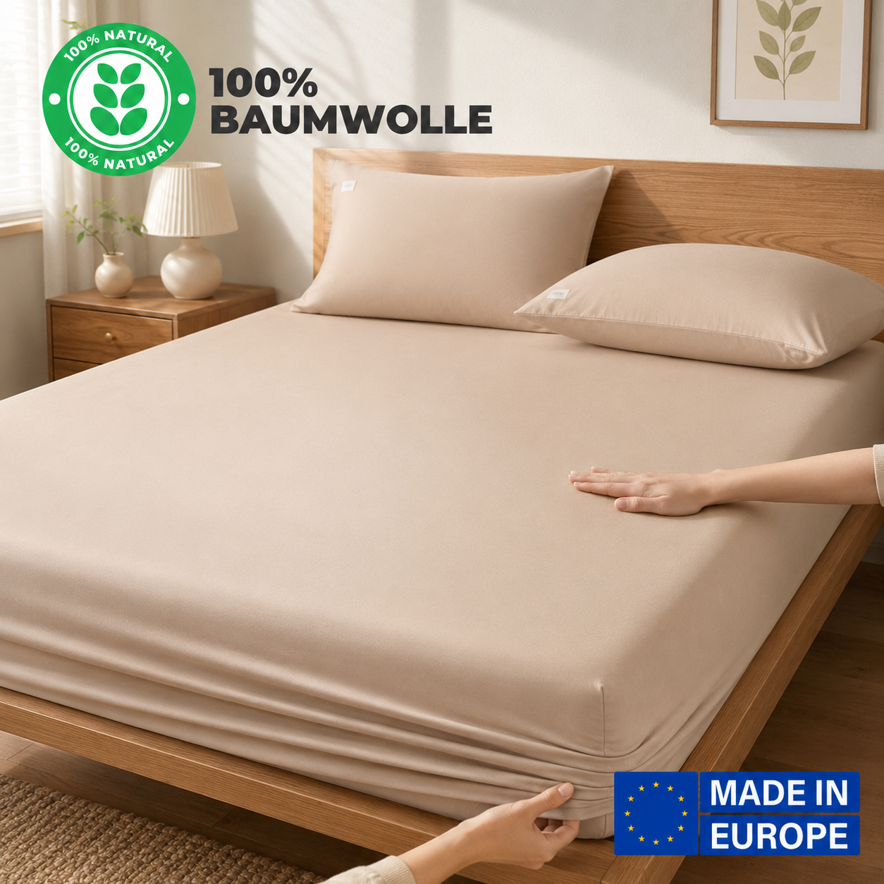 Premium Spannbettlaken 100 % Baumwolle Jersey