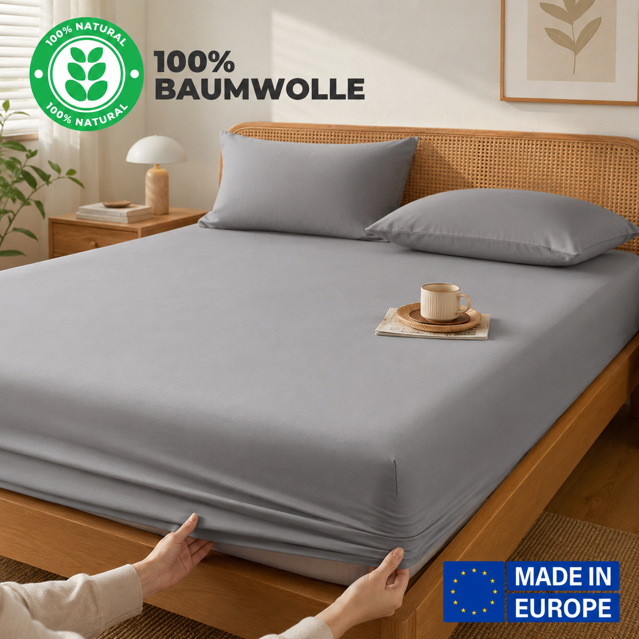 Premium Spannbettlaken 100 % Baumwolle Jersey