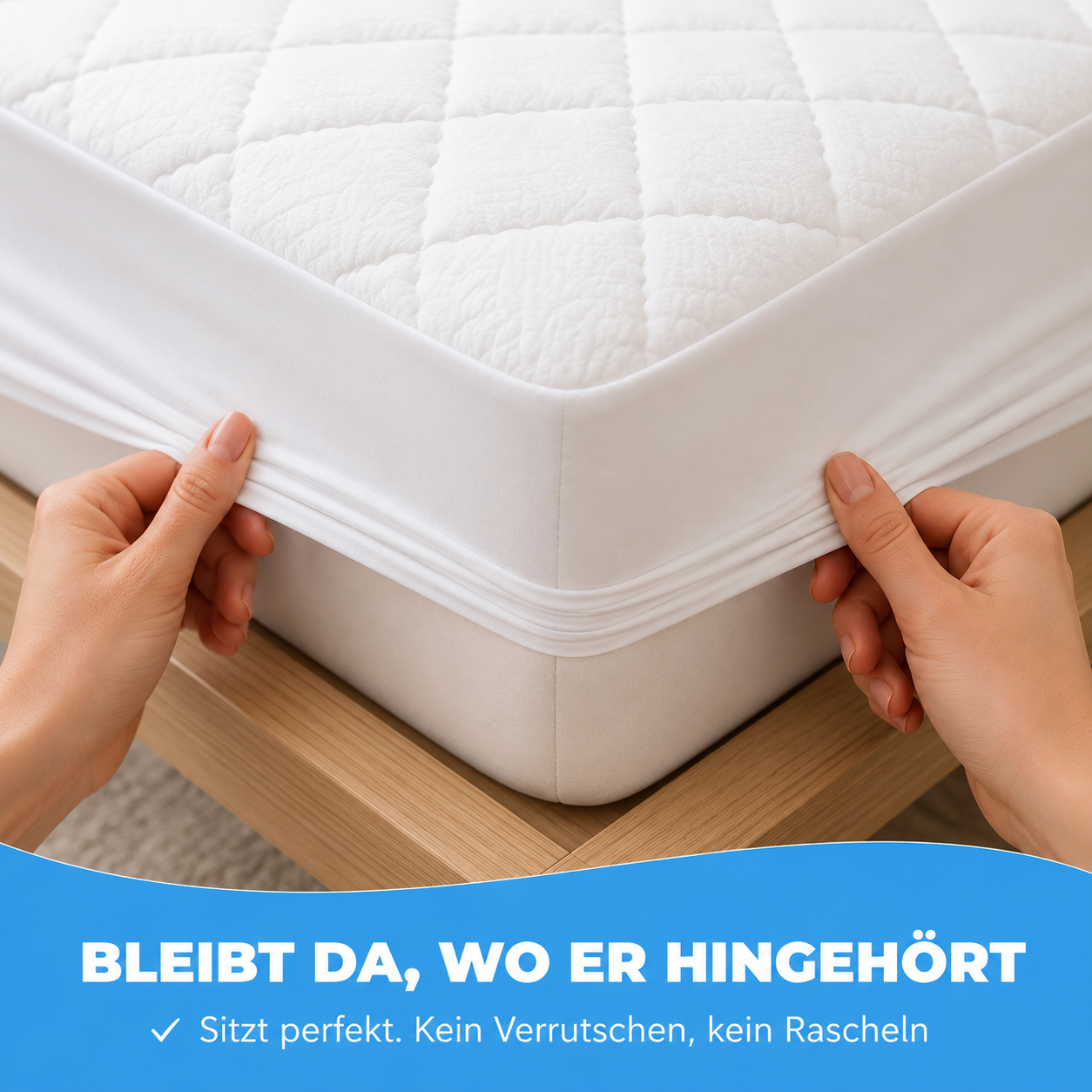 Matratzenschoner Gesteppt 100 % Baumwolle Renforcé (Naturfaser)